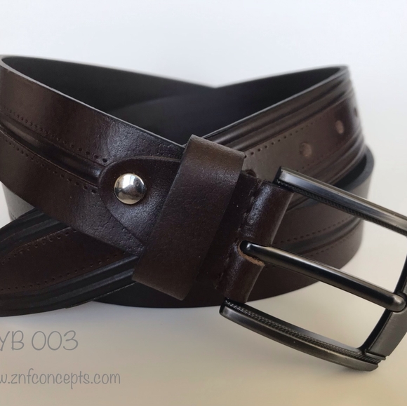 Men's Belt, Chocolate brown, Full Grain Leather - Picture 5 of 7